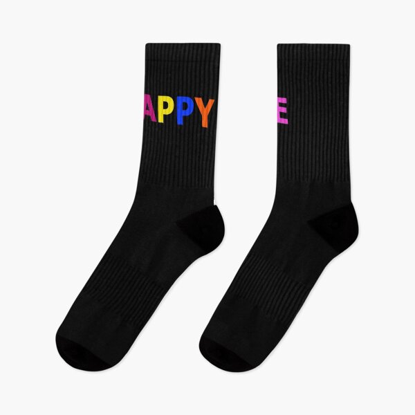 Item preview, Happy Hippie Just Two Words Colorful Text Black Edge designed and sold by Beachy.