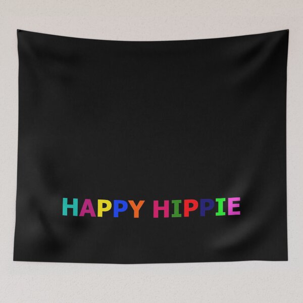 Item preview, Happy Hippie Just Two Words Colorful Text Black Edge designed and sold by Beachy.