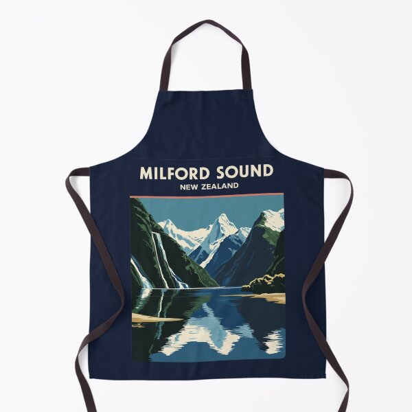 Item preview, A Vintage Travel Illustration of Milford Sound - New Zealand  designed and sold by GoodOldVintage.