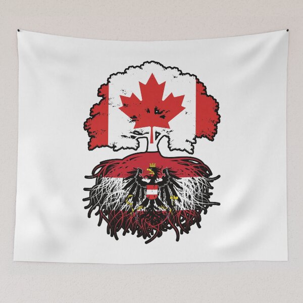 Item preview, Austria Austrian Canadian Canada Tree Roots Flag designed and sold by FlagX.