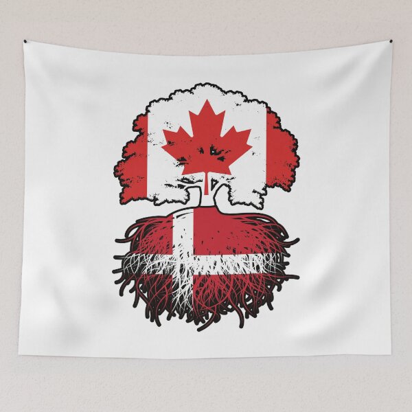 Item preview, Denmark Danish Canadian Canada Tree Roots Flag designed and sold by FlagX.