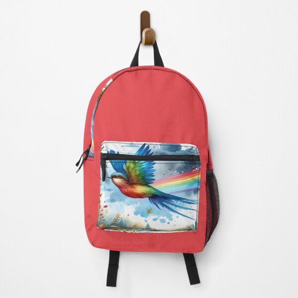 Item preview, Colorful Rainbow Bird: An inspiring watercolor artwork with vibrant colors and unique beauty designed and sold by FotoworldEdel.