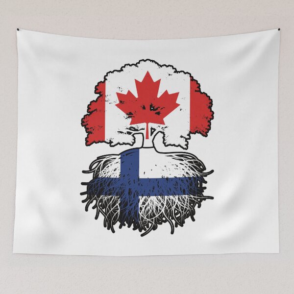 Item preview, Finland Finnish Canadian Canada Tree Roots Flag designed and sold by FlagX.