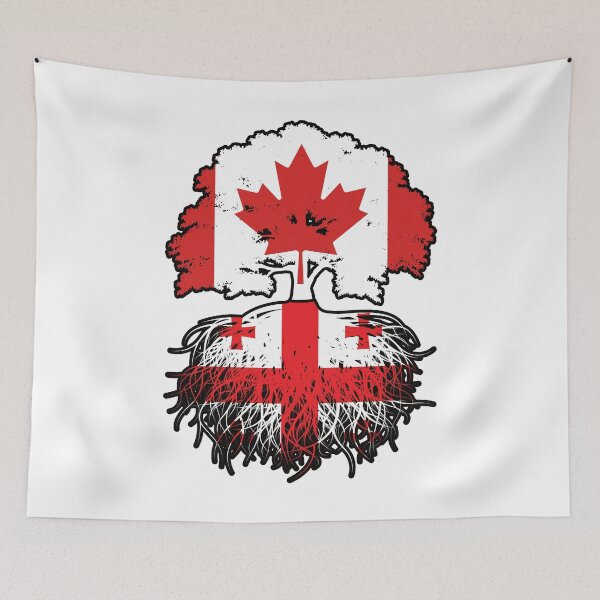 Item preview, Georgia Georgian Canadian Canada Tree Roots Flag designed and sold by FlagX.