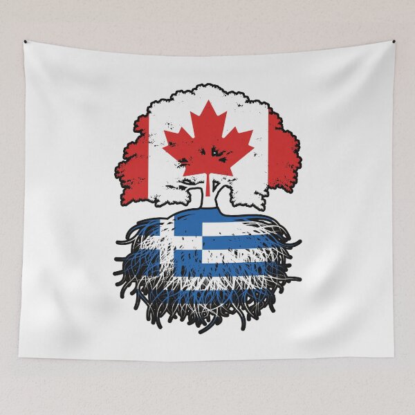 Item preview, Greece Greek Canadian Canada Tree Roots Flag designed and sold by FlagX.