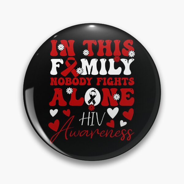 Item preview, World AIDS Day Red Ribbon HIV Awareness, In This Family Nobody Fights Alone designed and sold by ArtByKatti.