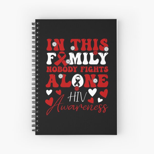 Item preview, World AIDS Day Red Ribbon HIV Awareness, In This Family Nobody Fights Alone designed and sold by ArtByKatti.