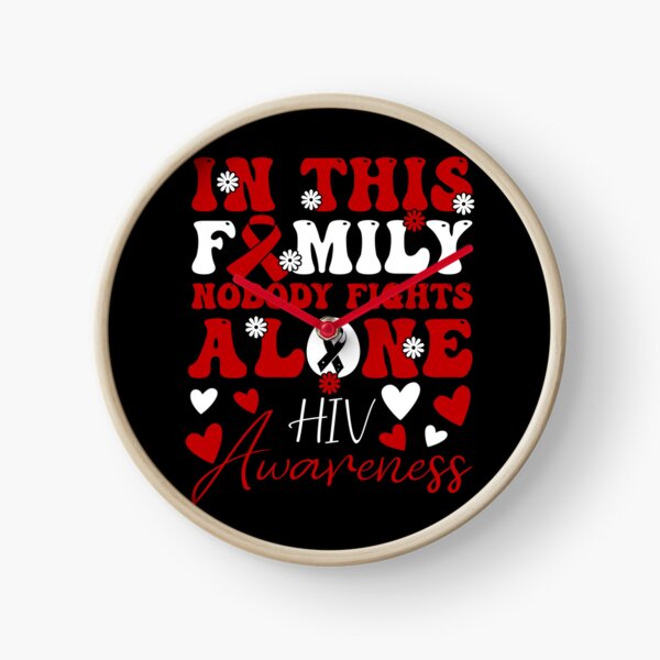 Item preview, World AIDS Day Red Ribbon HIV Awareness, In This Family Nobody Fights Alone designed and sold by ArtByKatti.