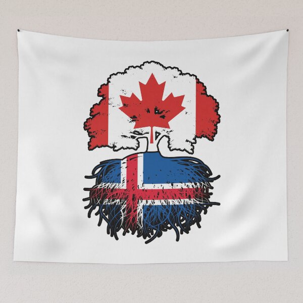 Item preview, Iceland Icelandic Canadian Canada Tree Roots Flag designed and sold by FlagX.