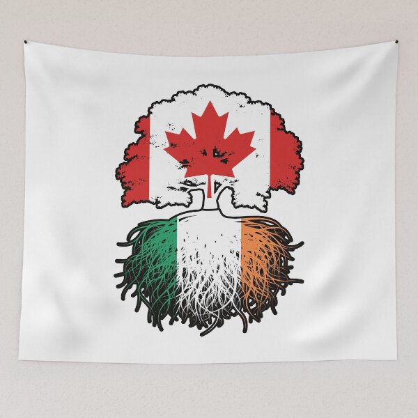 Item preview, Ireland Irish Canadian Canada Tree Roots Flag designed and sold by FlagX.