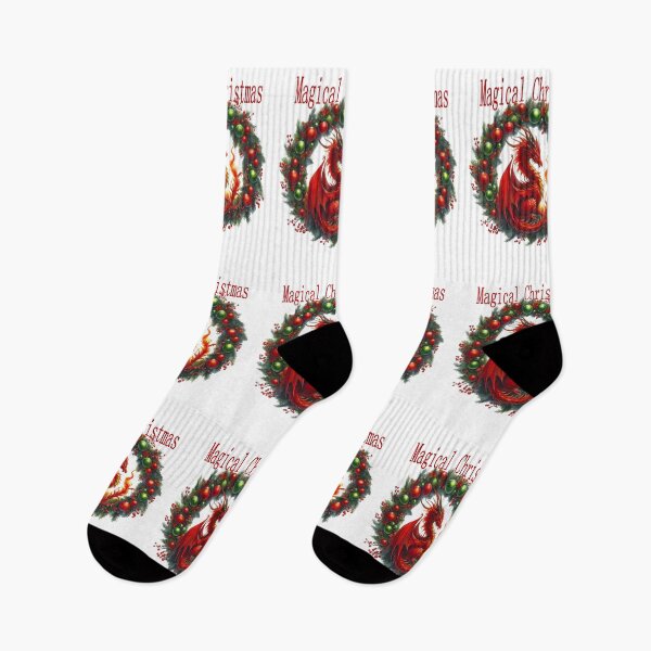 Item preview, Dragon in a magical christmas wreath designed and sold by LoneAngel.