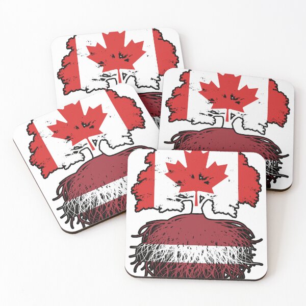 Item preview, Latvia Latvian Canadian Canada Tree Roots Flag designed and sold by FlagX.