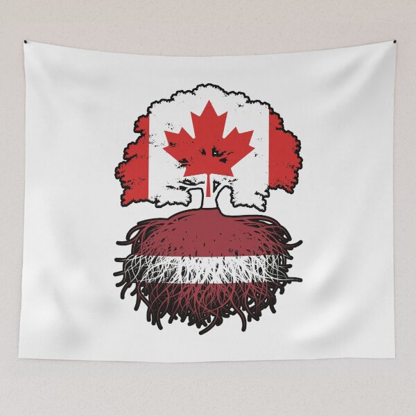 Item preview, Latvia Latvian Canadian Canada Tree Roots Flag designed and sold by FlagX.