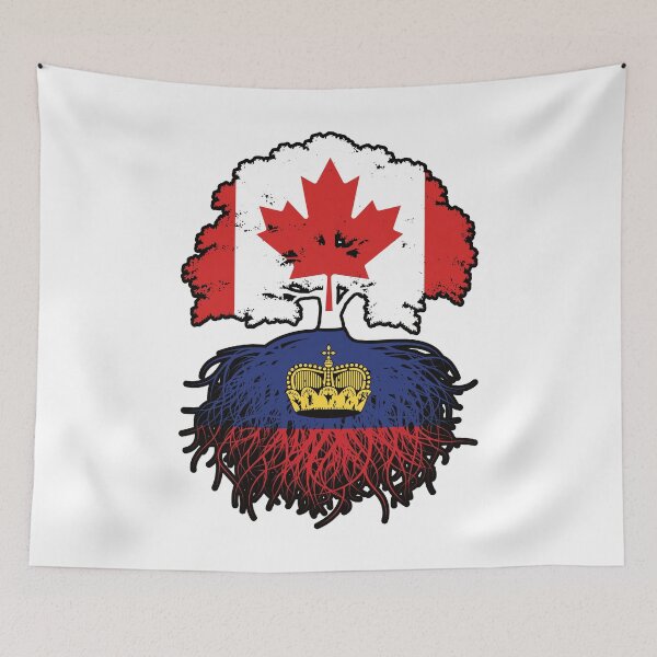 Artikelvorschau, Liechtenstein-Liechtensteiner-kanadische Kanada-Baumwurzel-Flagge entworfen und verkauft von FlagX.