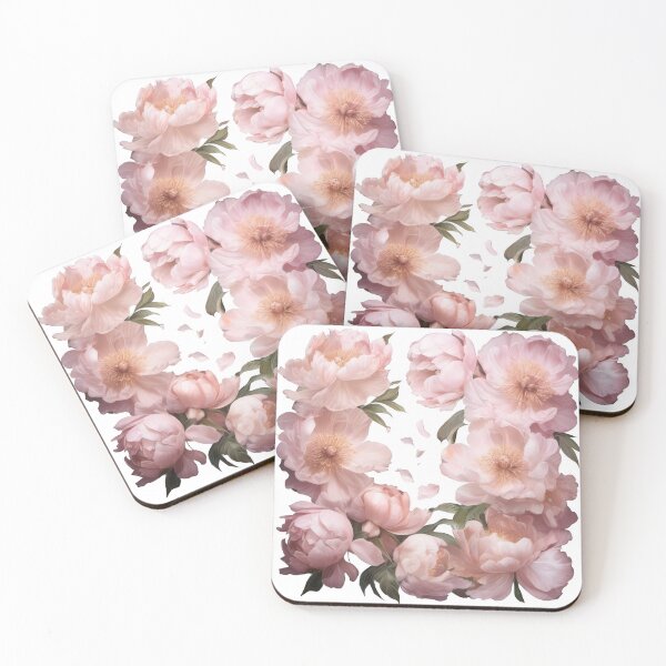 Item preview, Pink peonies edging a transparent background designed and sold by estampavibe.