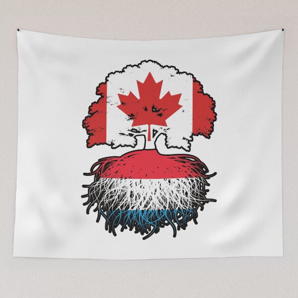 Item preview, Luxembourg Luxembourgian Canadian Canada Tree Roots Flag designed and sold by FlagX.