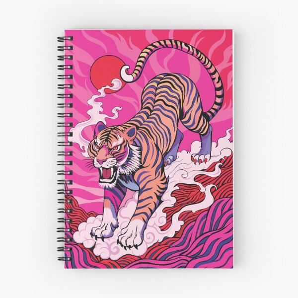 Item preview, Retro Sunrise Japanese Fierce Pink Tiger designed and sold by FemmePod.