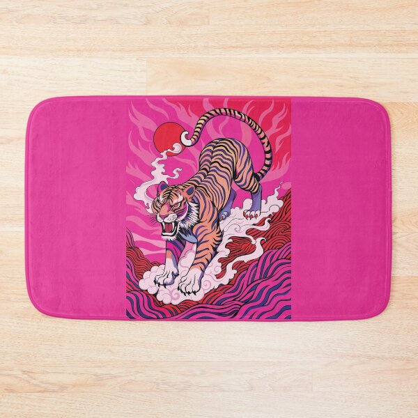 Item preview, Retro Sunrise Japanese Fierce Pink Tiger designed and sold by FemmePod.