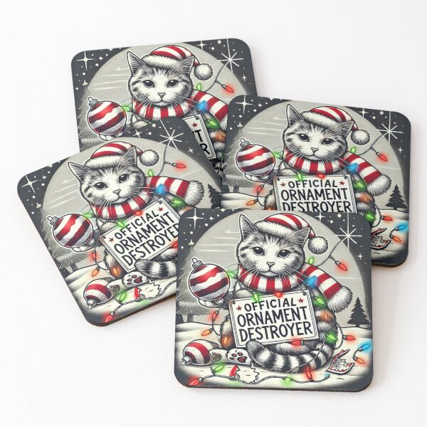 Item preview, Official ornament destroyer cat Christmas designed and sold by Inadesignstore.
