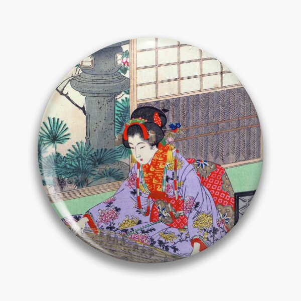 Item preview, Elegant  Woman Playing the Koto - Mizuno Toshikata (1894) designed and sold by Kina-design.
