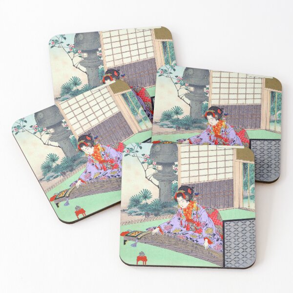 Item preview, Elegant  Woman Playing the Koto - Mizuno Toshikata (1894) designed and sold by Kina-design.