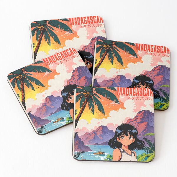 Item preview, Madagascar Retro Anime Girl 80s Vintage Travel designed and sold by Retro-Anime9.