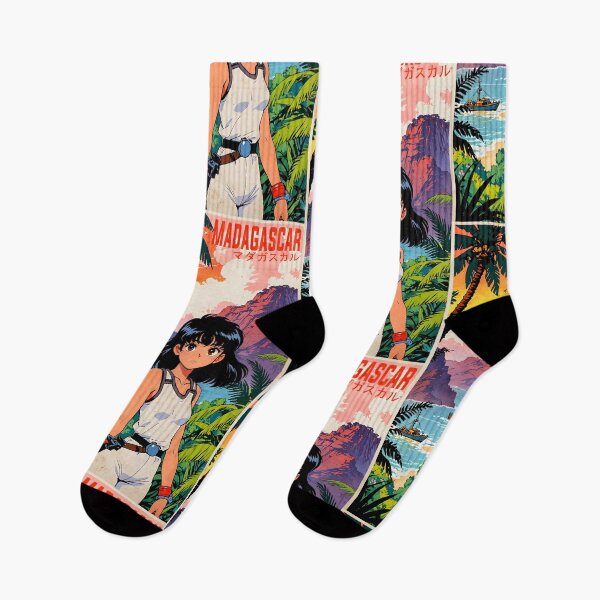 Item preview, Madagascar Retro Anime Girl 80s Vintage Travel designed and sold by Retro-Anime9.