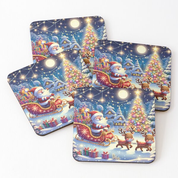 Item preview, Christmas Santa And Reindeers C19 designed and sold by HappyHavenStu.