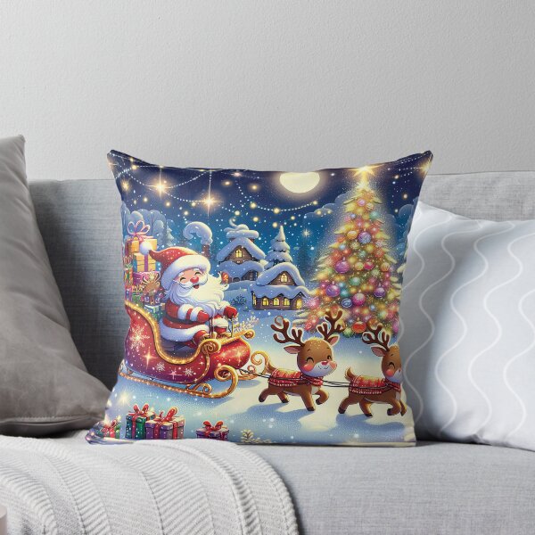 Item preview, Christmas Santa And Reindeers C19 designed and sold by HappyHavenStu.