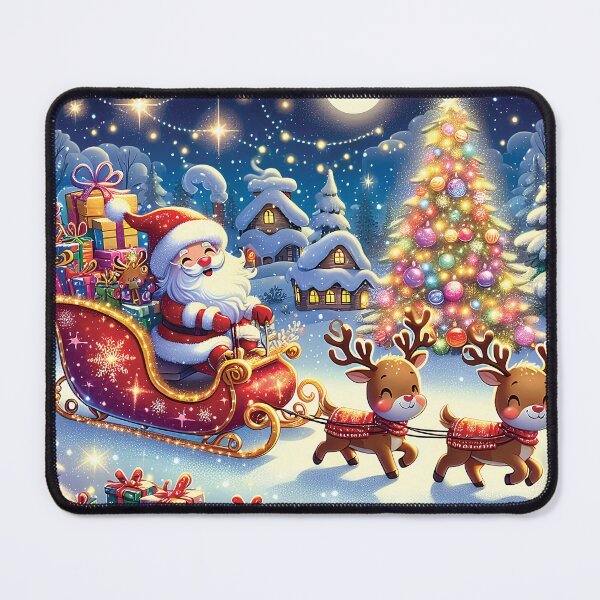 Item preview, Christmas Santa And Reindeers C19 designed and sold by HappyHavenStu.