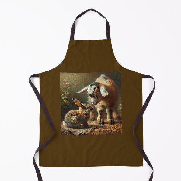 Item preview, "Tender Encounter: A Rabbit and a Baby Goat" designed and sold by mustardseed-410.