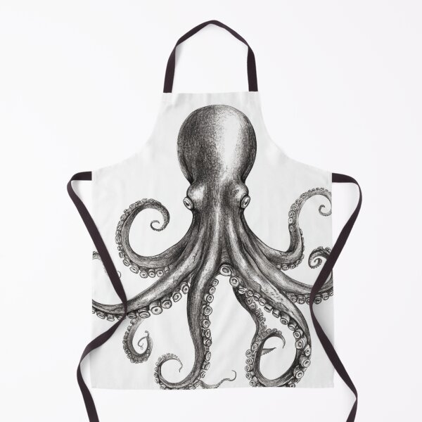 Item preview, Black and white Octopus pencil drawing designed and sold by Pencil-Art.