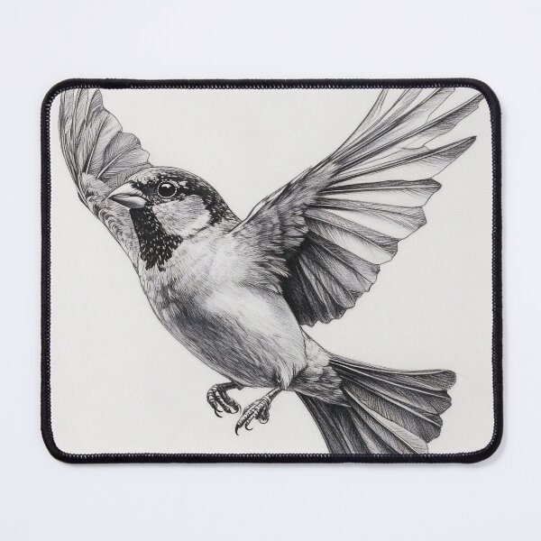 Item preview, Black and white House Sparrow pencil drawing designed and sold by Pencil-Art.