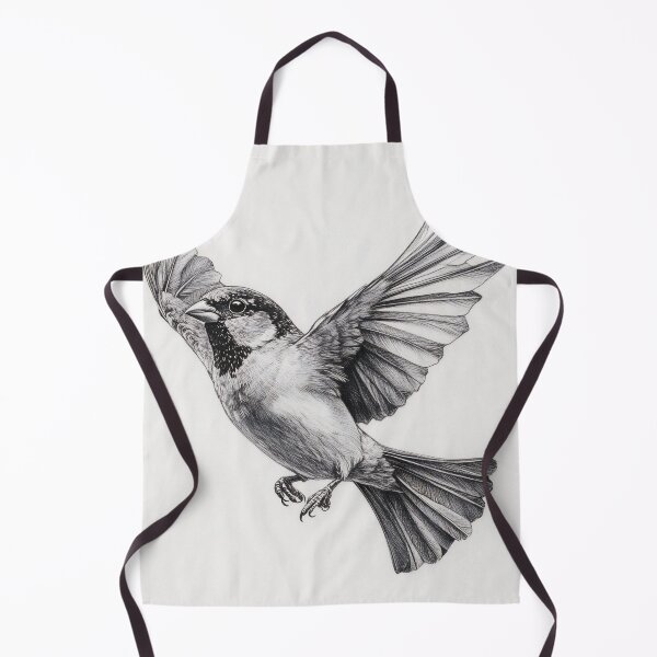 Item preview, Black and white House Sparrow pencil drawing designed and sold by Pencil-Art.