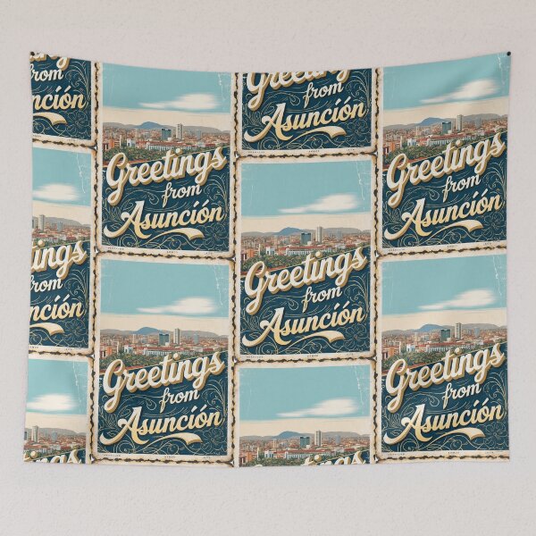 Item preview, Asuncion Paraguay Vintage Travel Retro Postcard Design designed and sold by TravelPostcardGems.