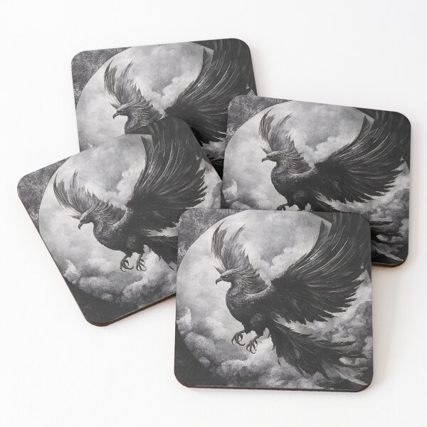 Item preview, Black and white phoenix drawing designed and sold by Pencil-Art.