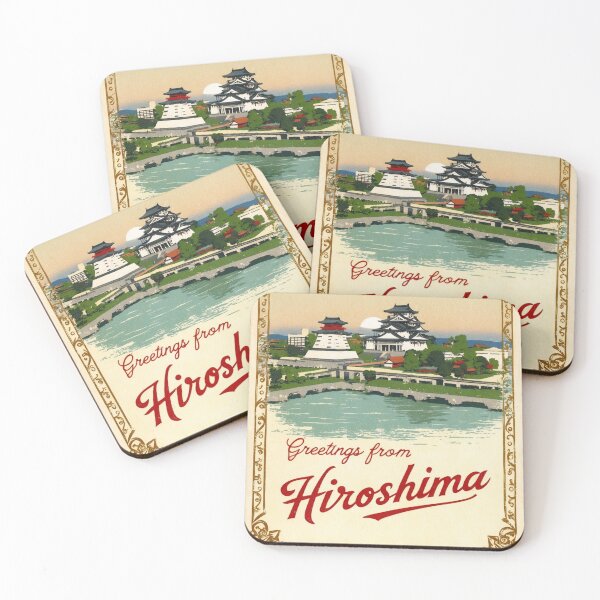 Item preview, Greetings from Hiroshima Japan Vintage Travel Retro Postcard Design designed and sold by TravelPostcardGems.