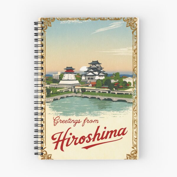 Item preview, Greetings from Hiroshima Japan Vintage Travel Retro Postcard Design designed and sold by TravelPostcardGems.