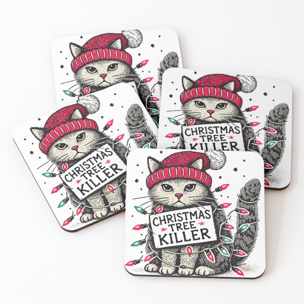 Item preview, Christmas tree killer cat  designed and sold by riadesignstore.