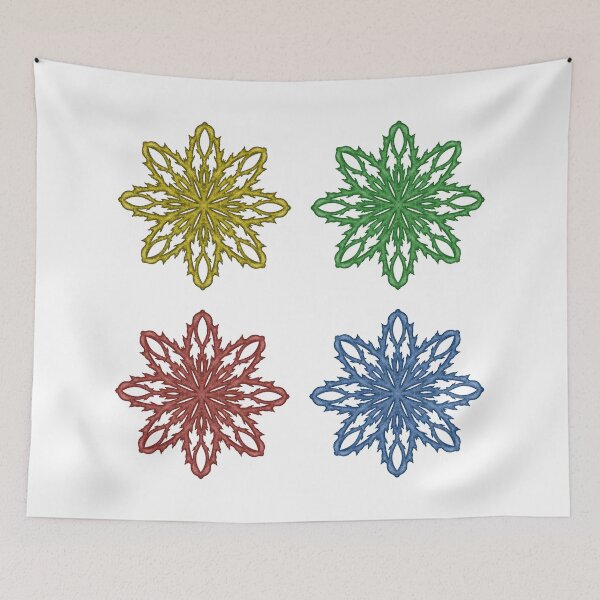 Item preview, Four snowflakes "Inspiration" of different colors designed and sold by Cherevan.
