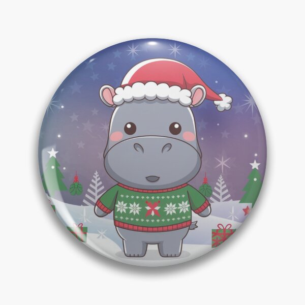 Item preview, Hippo Christmas Charm designed and sold by NeatThingLover.