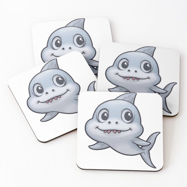 Item preview, Adorable Kawaii Shark Cartoon Design designed and sold by TheAiArtDepot.
