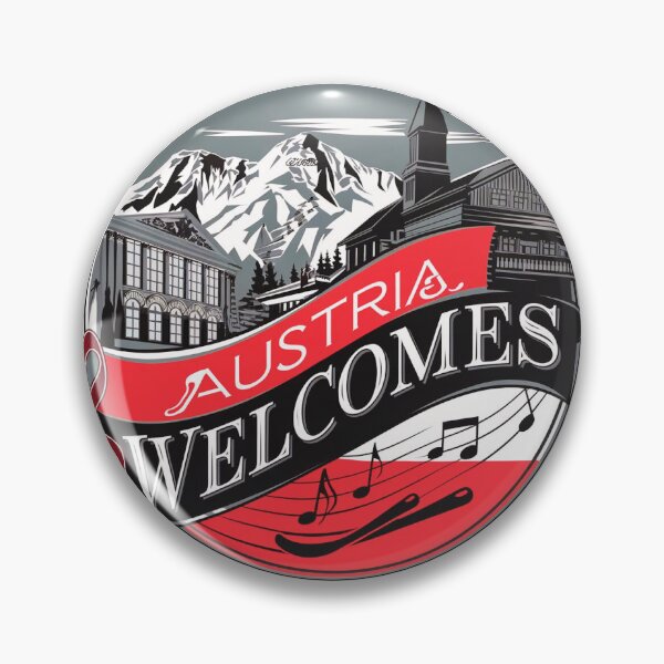 Item preview, Austria Welcomes Flag Map designed and sold by AnimalsDH305.