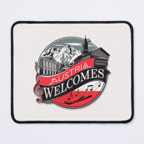 Item preview, Austria Welcomes Flag Map designed and sold by AnimalsDH305.
