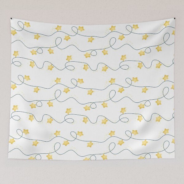 Item preview, Festive star decorations with twinkling lights creating a cheerful atmosphere for celebrations at night designed and sold by sandrawarty.