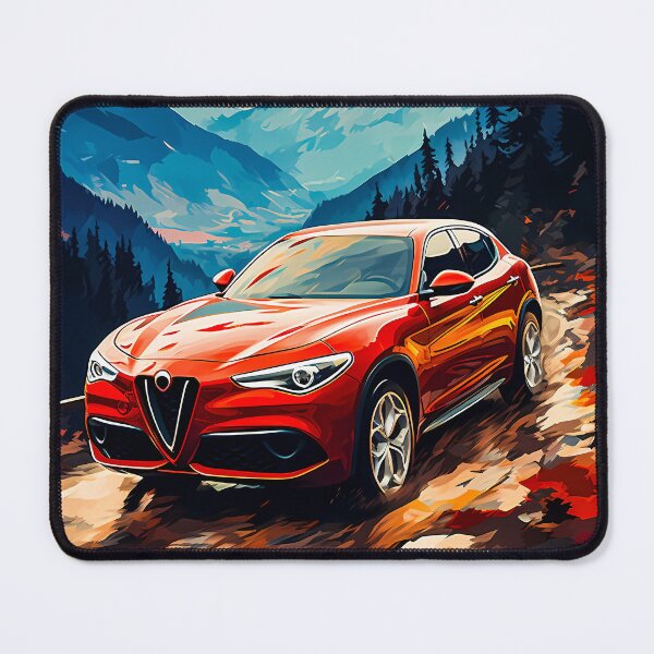 Item preview, Red Alfa Romeo Stelvio Amidst Alpine Splendor designed and sold by RevUpDesign.