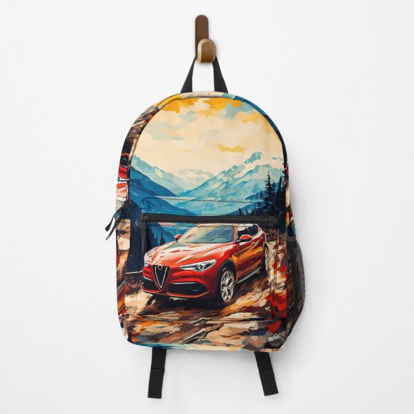 Item preview, Red Alfa Romeo Stelvio Amidst Alpine Splendor designed and sold by RevUpDesign.
