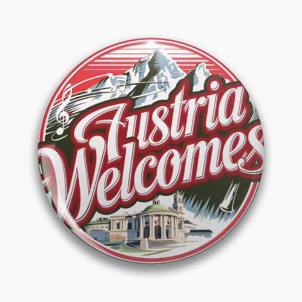 Item preview, Austria Welcomes Flag Map designed and sold by AnimalsDH305.