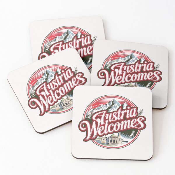 Item preview, Austria Welcomes Flag Map designed and sold by AnimalsDH305.