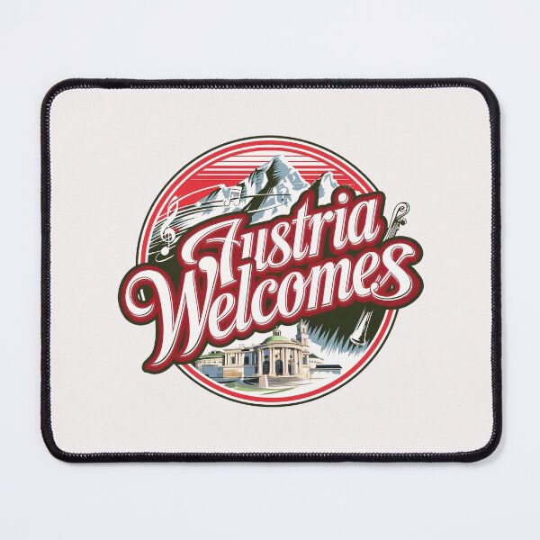 Item preview, Austria Welcomes Flag Map designed and sold by AnimalsDH305.